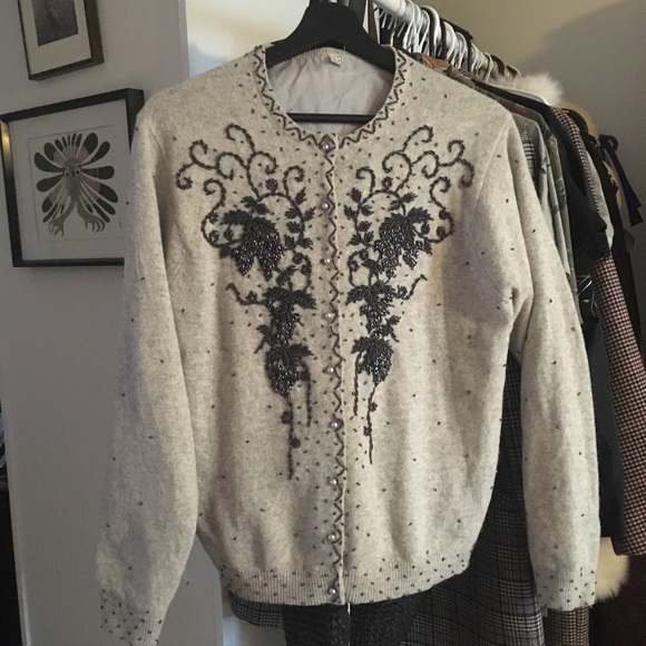 Vintage Sweaters - Vintage Beaded Cardigan